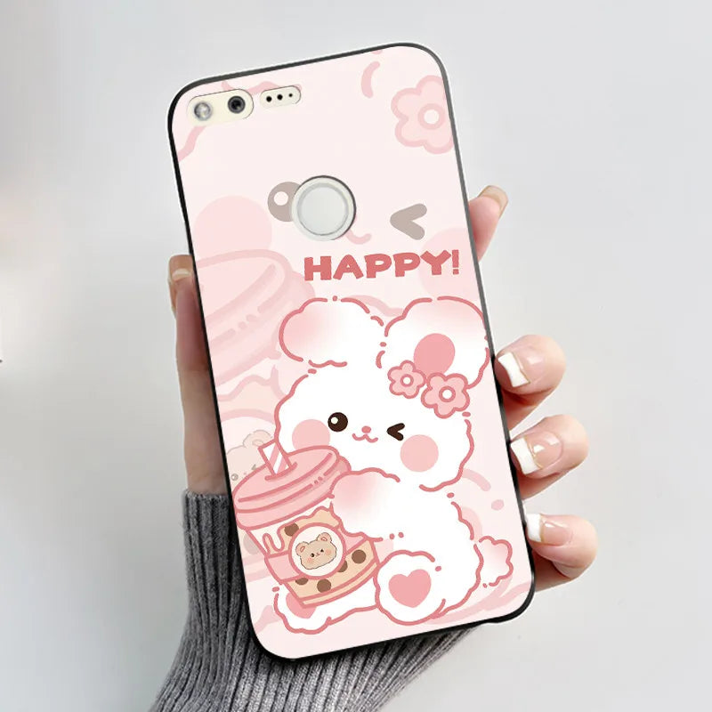 Case For Google Pixel 1 Soft Silicone Black Case For Google Pixel 1XL Elegant Style New Design Pattern Koi Dragon King Casing