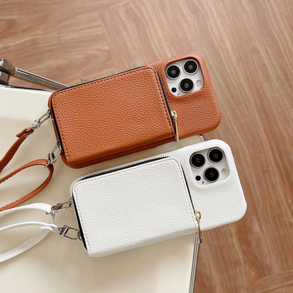 Wallet PU Leather Phone Case For iPhone 17 Air 16 E 15 14 13 12 Pro Max Plus Crossbody Shoulder Lanyard Card Holder Purse Cover