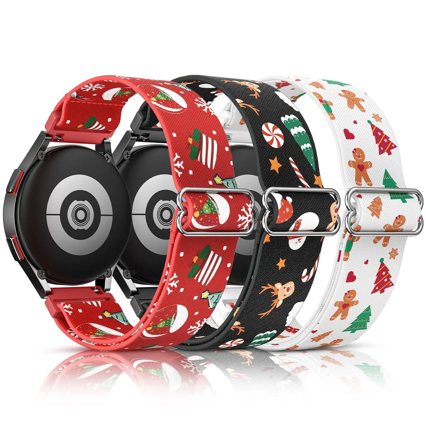 20mm Christmas Nylon Band Compatible For Galaxy Watch 7 6 5 4 FE Band 40mm 44mm 5 Pro 45mm for Galaxy Watch 6 4 Classic 47mm