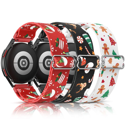 20mm Christmas Nylon Band Compatible For Galaxy Watch 7 6 5 4 FE Band 40mm 44mm 5 Pro 45mm for Galaxy Watch 6 4 Classic 47mm