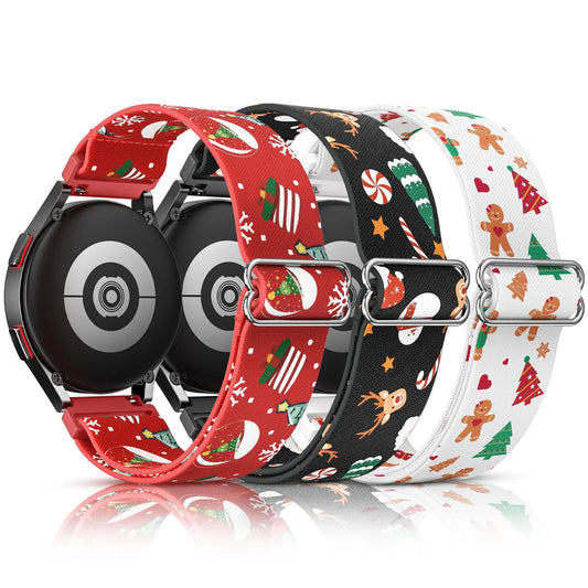 20mm Christmas Nylon Band Compatible For Galaxy Watch 7 6 5 4 FE Band 40mm 44mm 5 Pro 45mm for Galaxy Watch 6 4 Classic 47mm