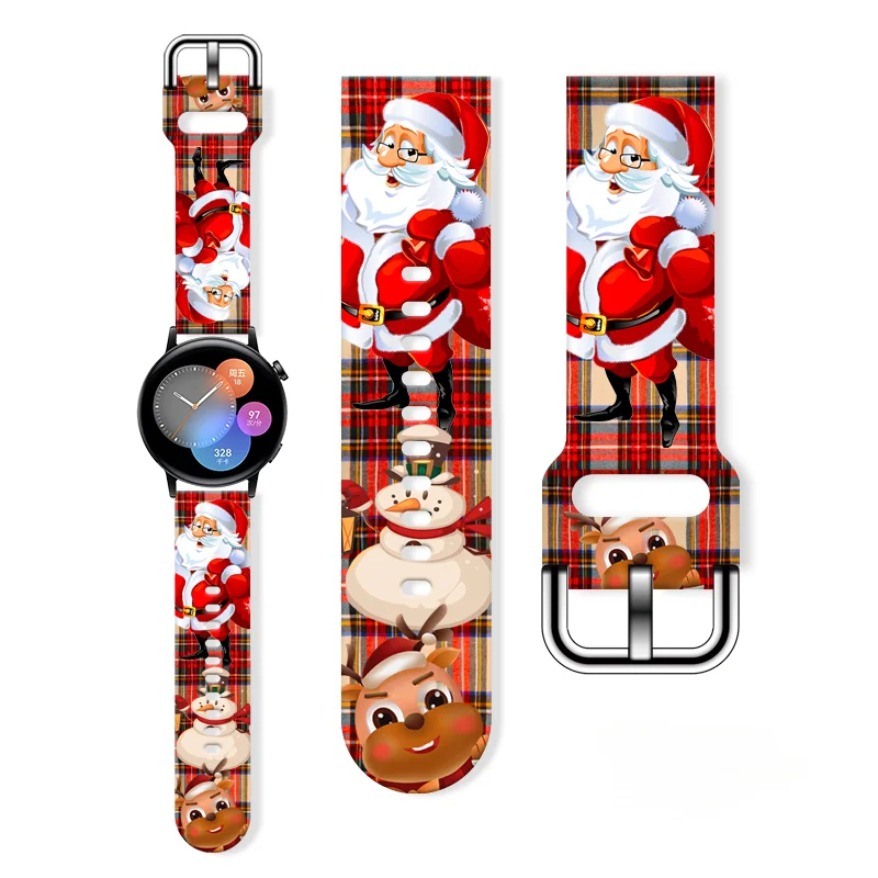 20mm Christmas 8 Strap for Samsung Galaxy Watch 7/6/5 40mm 44mm Band Replaceable Bracelet for Amazfit Balance 5Pro for Women