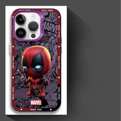Marvel Ironman Deadpool Phone Case for Apple iPhone 16 15 Pro Max 13 14 Plus 12 11 Pro plus  Matte