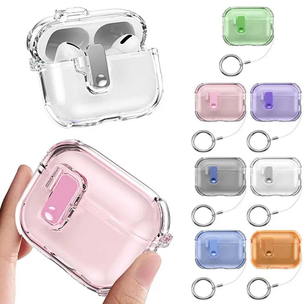 For AirPods Pro 3 2025 New Case Phone Stand Luxury designer Transparent TPU Case Upgrade security lock Case for Air Pods Pro 3