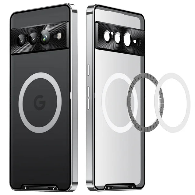 Metal Magnetic Magsafe Case For Google Pixel 7 Pro Aluminium Alloy Camera Lens Glass Film Cover For Pixel 7 pixel7 Pro Case Etui