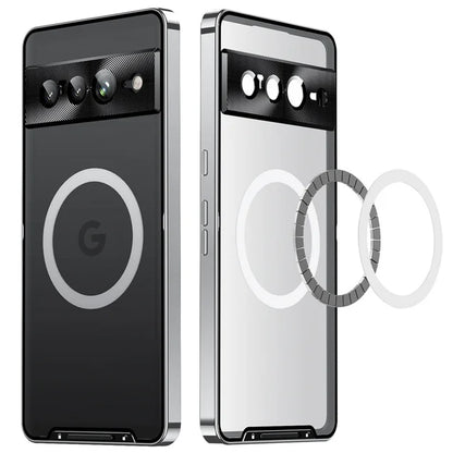 Metal Magnetic Magsafe Case For Google Pixel 7 Pro Aluminium Alloy Camera Lens Glass Film Cover For Pixel 7 pixel7 Pro Case Etui
