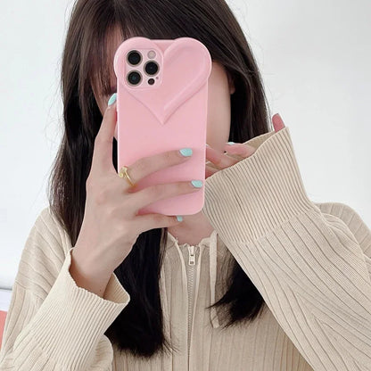 Love Heart Protect Lens Phone Cases For IPhone 16 15 14 13 12 11 Pro Xs Max XR 7 8 Plus SE2/SE3 TPU Shockproof Back Cover