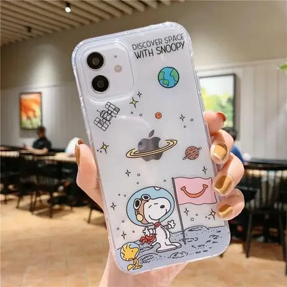 Cute Funny Snoopy Case For Iphone 15 Pro Max 11 14 13 12 Mini 6s 6 7 8 Plus X XS XR Cover Silicone Couqe Soft Transparent