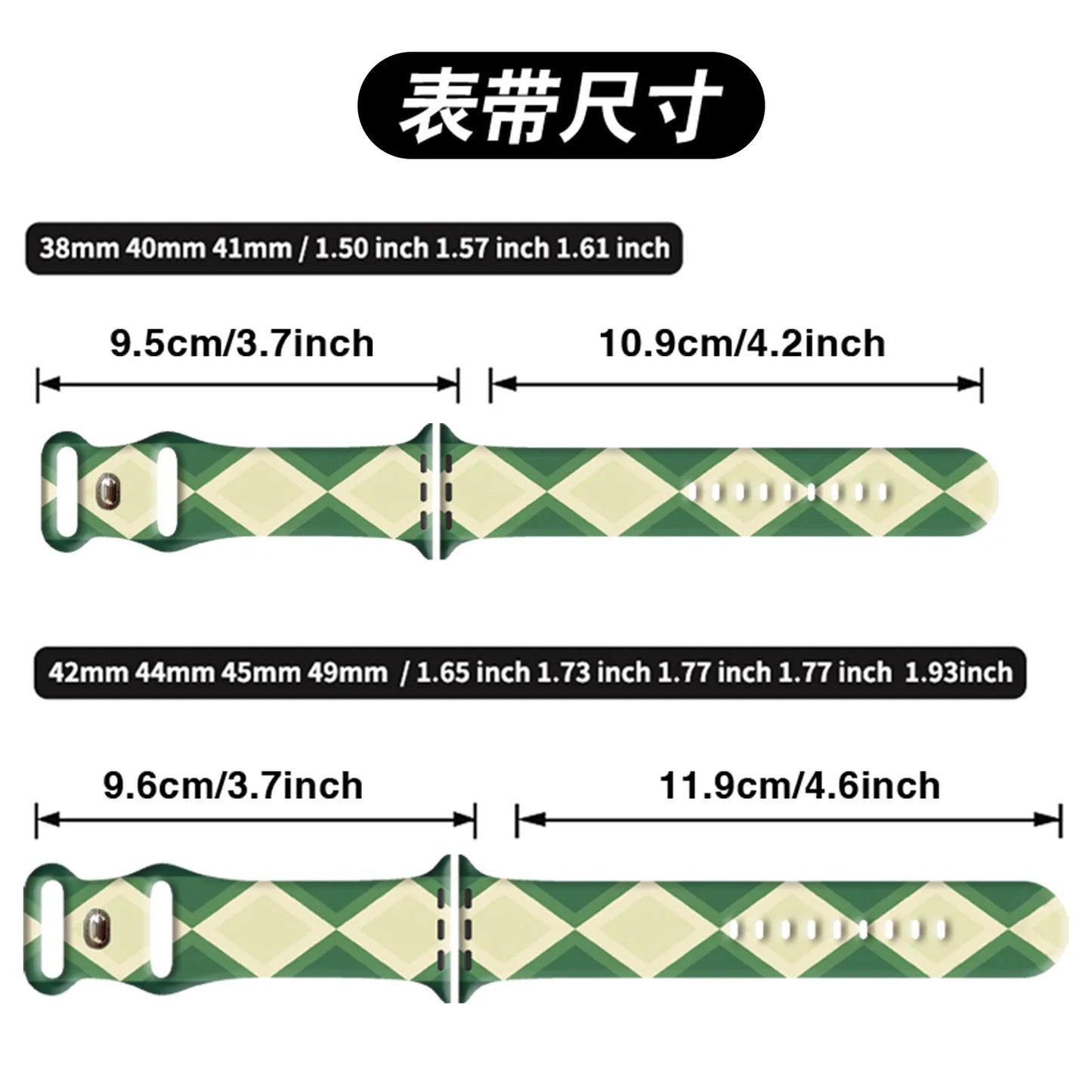 Christmas Diamond-Shaped Print Strap for Apple Watch 11 10 9 Silicone Band Replaceable Bracelet for iWatch 46/44/42mm Watchband