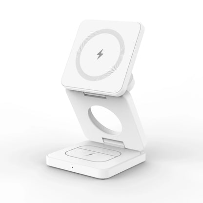 Qi2 3 in 1 15W Magnetic Wireless Charger for Iphone 16 15 14 13 Fast Charging Folding for Apple Watch Airpods Wireless Charger
