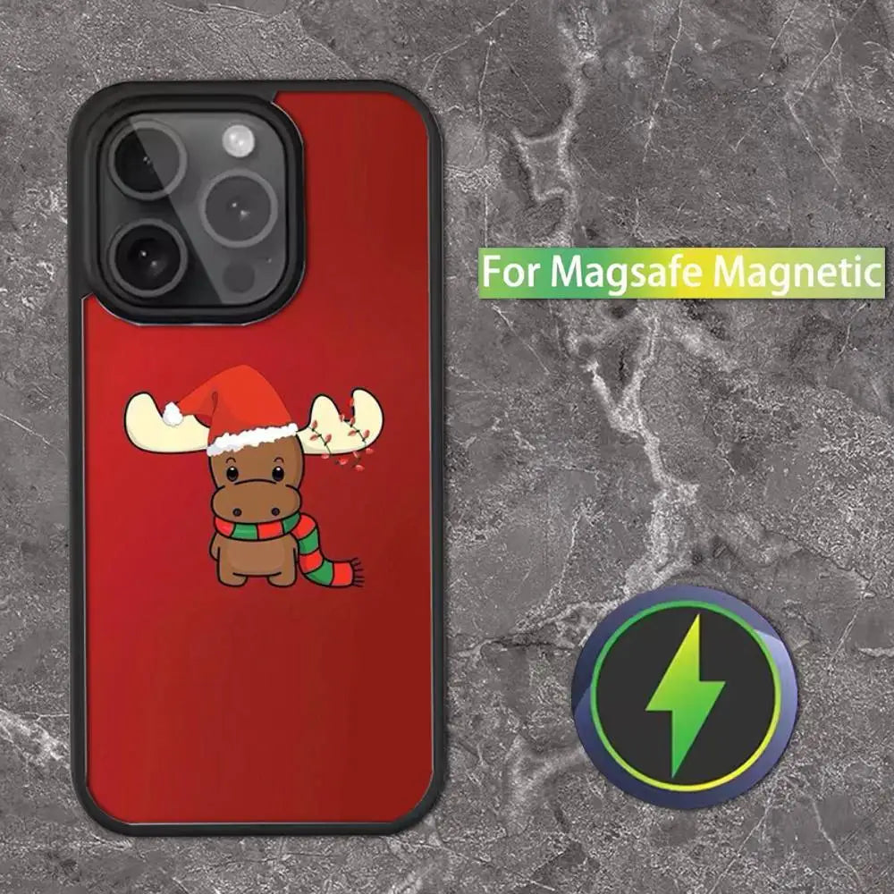 Christmas Santa Claus Phone Case For iPhone 16,15,14,13,12,11,Pro,Max,Plus,Mini,SE Magsafe Magnetic Wireless Charging