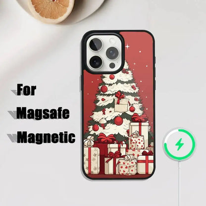 Ins Cartoon Christmas Style Phone Case  iPhone 17,16,15,14,13,12,11,Pro,Max,Plus,Mini,SE4,E Magnetic Magsafe Wireless Charging