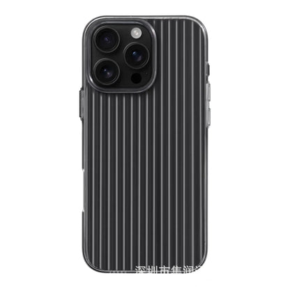 Phone Case with Corrugated Pattern Magsafe Magnetic Supoort Wireless Charge  for IPhone16 15 14 13 12 17 Non-slip Bumper Hard PC