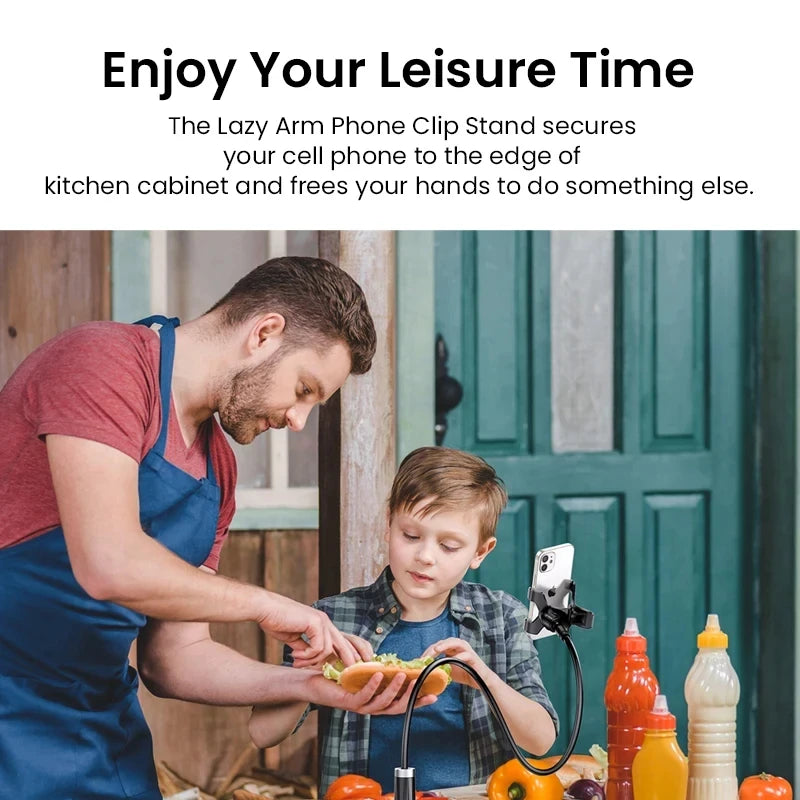 Universal Adjustable Lazy Phone Stand Rotatable Desktop Bedside Mobile Stand for Live Streaming Selfies - Phone Accessories