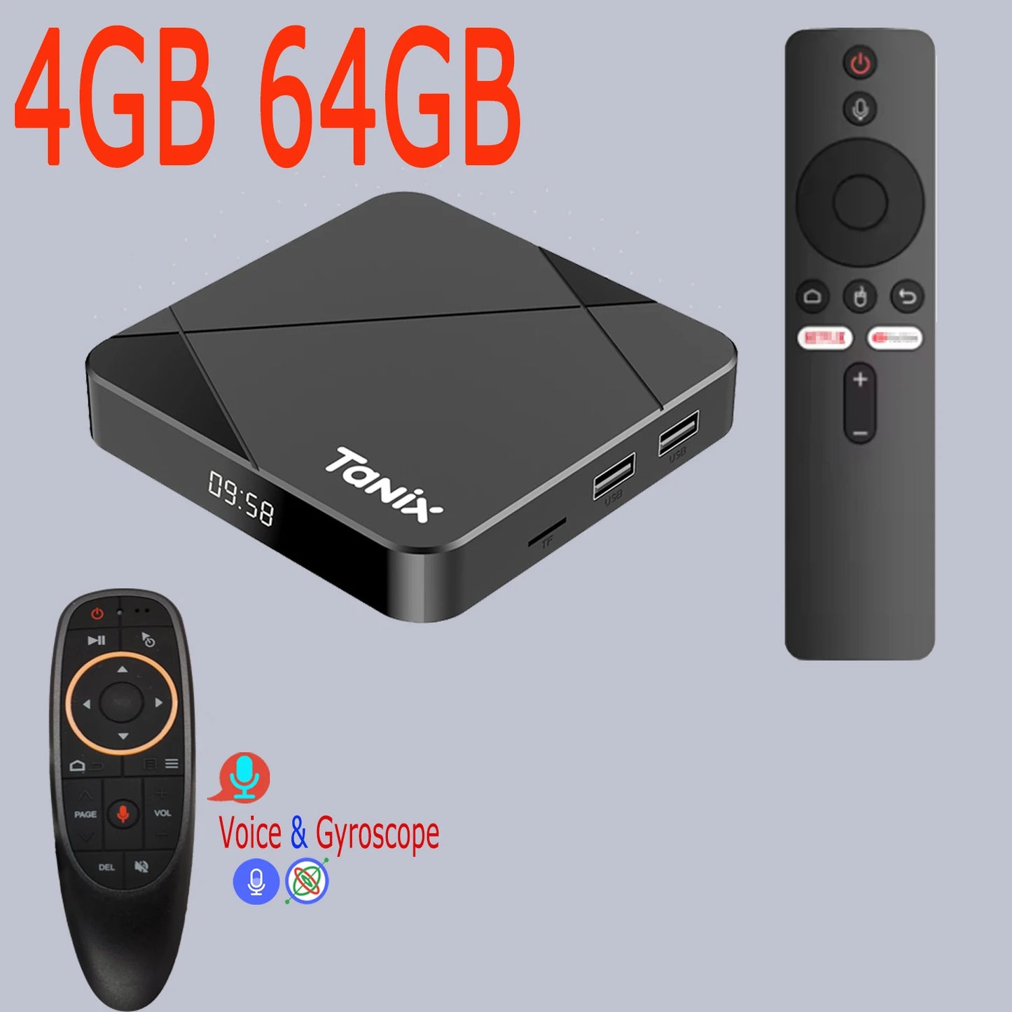 TANIX TX5 Amlogic S905Y5 Android14.0 4K Video LAN Wifi6 BT5.0 Voice Assistant Remote Control Game Media Stick Smart TV Box