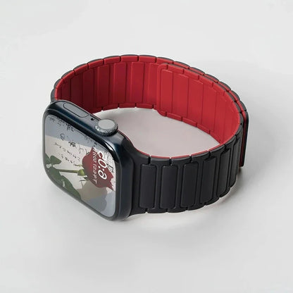 Silicone Strap for Apple Watch 46mm 42mm 49mm 45mm 41mm 44mm 40mm Magnetic Band for IWatch Ultra 2 Series 10 9 8 7 6 SE 5 4 3