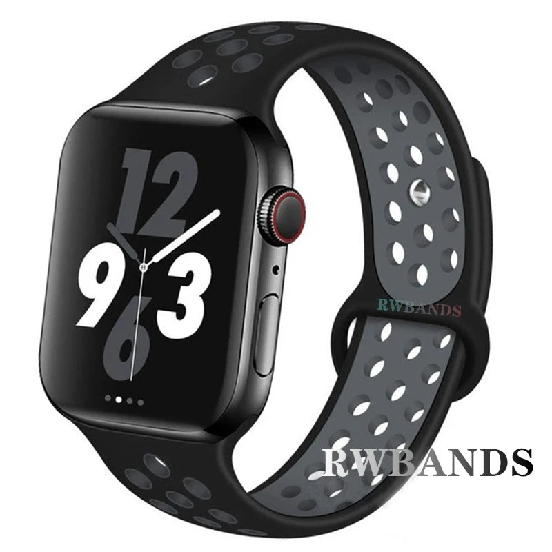 Sport Strap for Apple Watch Band 46mm 44mm 40mm 42-38-41mm 45mm Breathable Bracelet iWatch Series 10 9 8 7 6 SE 5 3 Ultra 2 49mm