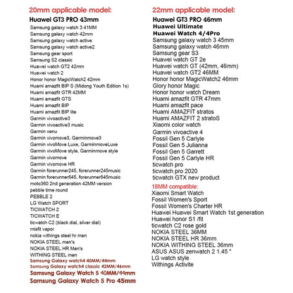 18mm 20mm 22mm Floral Engraved Band for Samsung Galaxy Watch 6/5/4 40 44 for Huawei GT 3 Pro Silicone Sport Strap 5 Pro Active 2