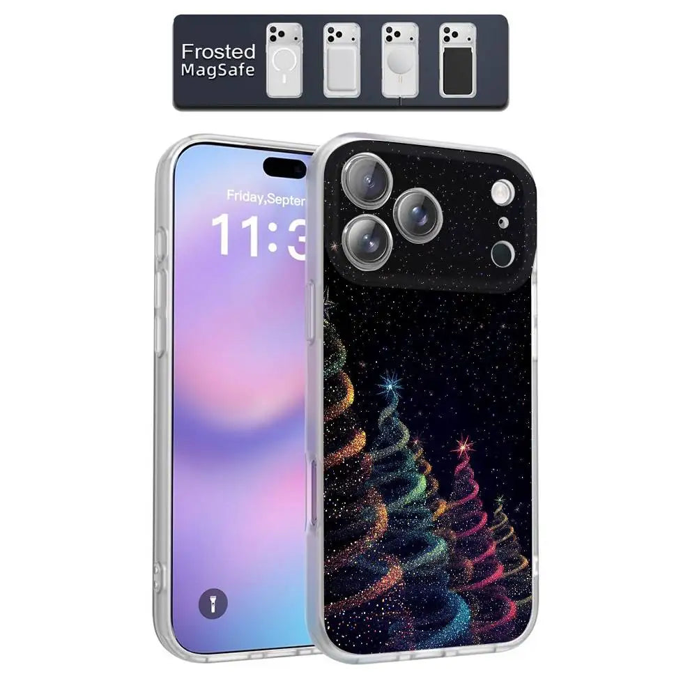 Merry Christmas Tree Cat Phone Case For iPhone 17,16,15,14,13,12,11,Pro,Max,Plus,E,Air,Mini Magnetic Magsafe Frosted Clear