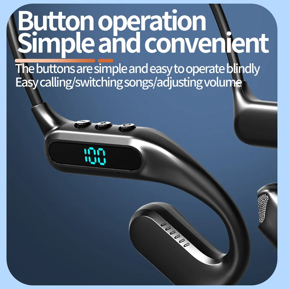 Bluetooth 6.0 Earphones Air Conduction TWS Wireless Sports Headphones Neckband Headsets HiFi Stereo ENC Noise Reduction Earbuds