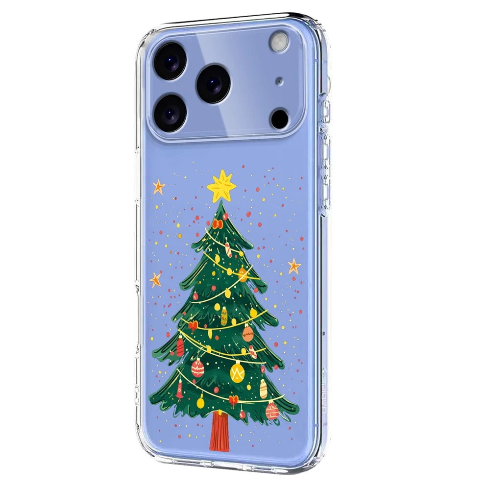 Transparent Phone Case For Google Pixel 10 9 9A Pro XL Pixel 10Pro 9Pro XL Silicone Protective Cover Back-Christmas Tree Snowman