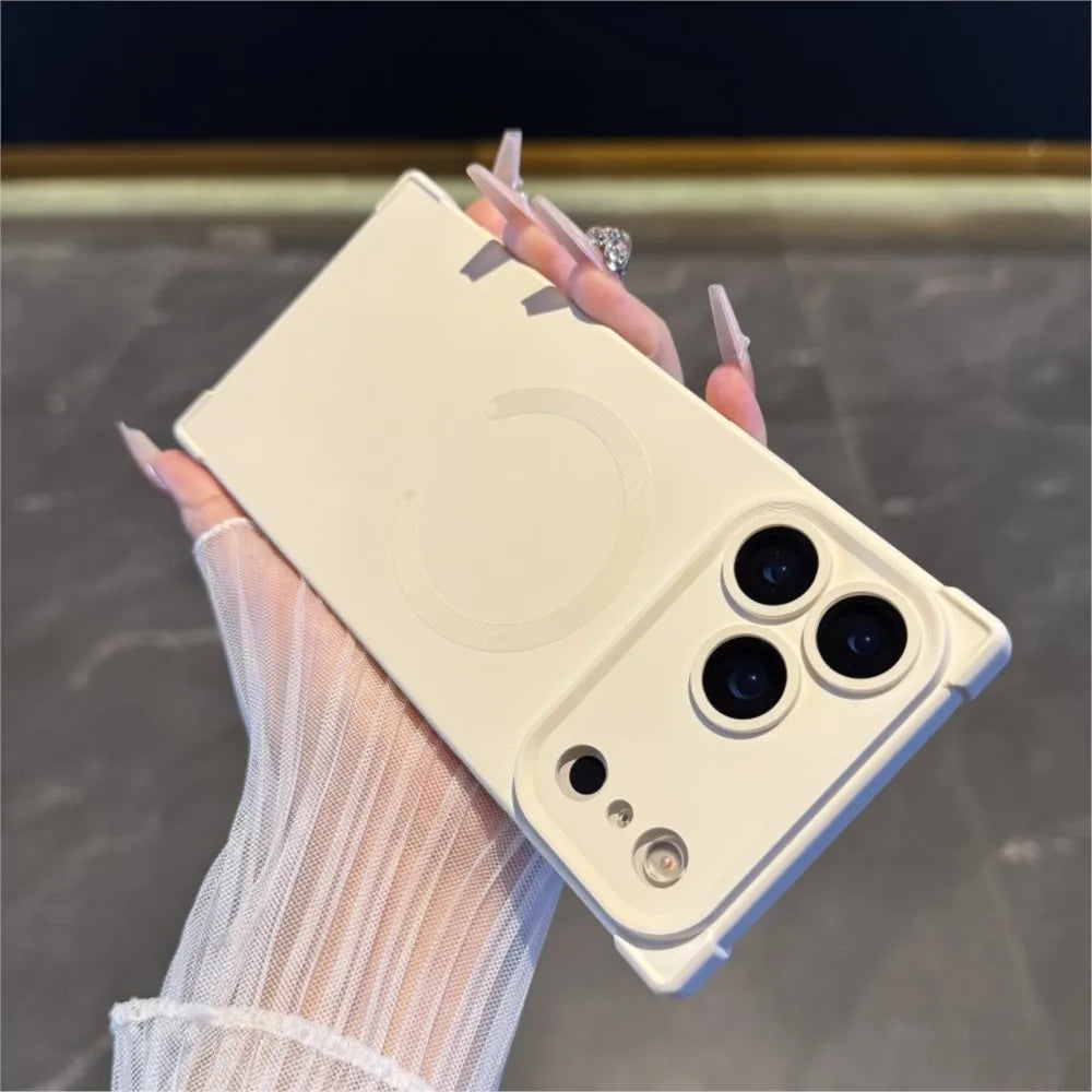 Shockproof Frosted Magnetic Phone Case For iPhone 17 Air 16 15 14 Plus 13 Pro Max For Magsafe Wireless Charging Soft TPU Cover