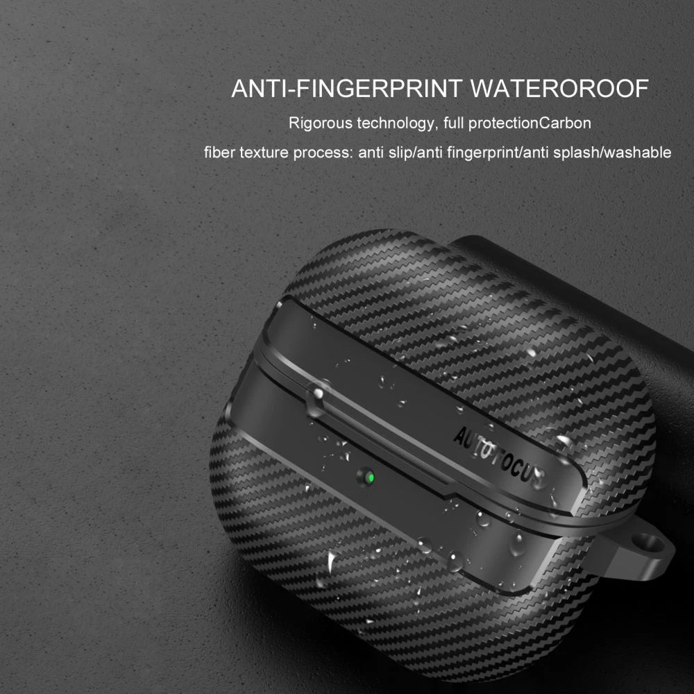 2024 New TPU Cover For Samsung Galaxy Buds 3 Pro Buzz 3 Pro Buds3 Pro Case Carbon Fibre Pattern PC Protective Cases With Hook