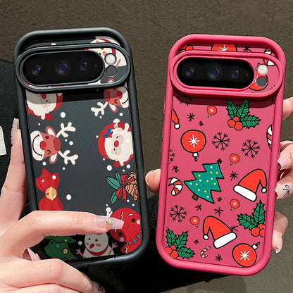 Cute Christmas Phone Case For Google Pixel 9 Pro XL 9 8 Pro 8A 7A Shockproof Soft Silicone Protector Cover For Pixel 9 8 7 Pro