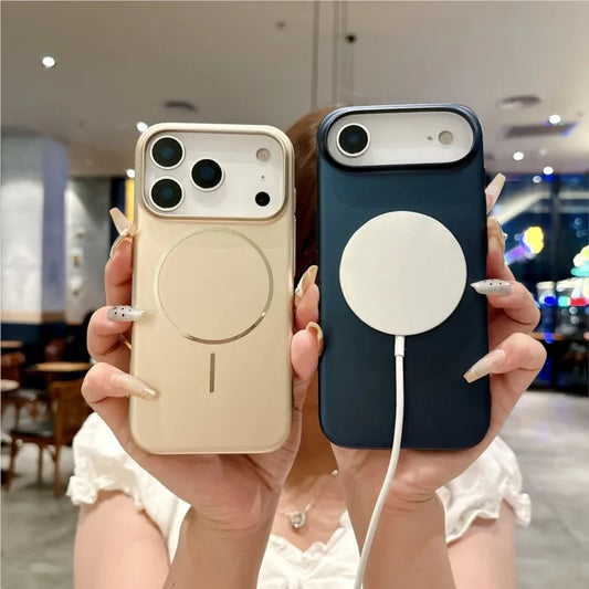Official Matte Metallic Ultra Thin for Magsafe Wireless Charge Case for IPhone 17 Pro Max Air 16 15 14 Plus 13 12 11 Hard Cover