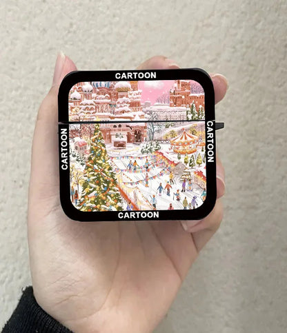 Cartoon Winter Snow Christmas Earphone Case For AirPods Pro2 Landscape Headphone Cover For  AirPods 1 2 3 4 2024 XMAX Gifts