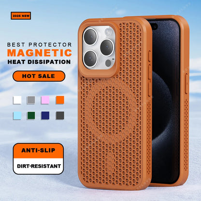 New Heat Dissipation Magnetic Phone Case for iPhone 14 15 16 Plus 11 12 13 16 Pro Max Matte Magsafe Charging Shockproof Cover