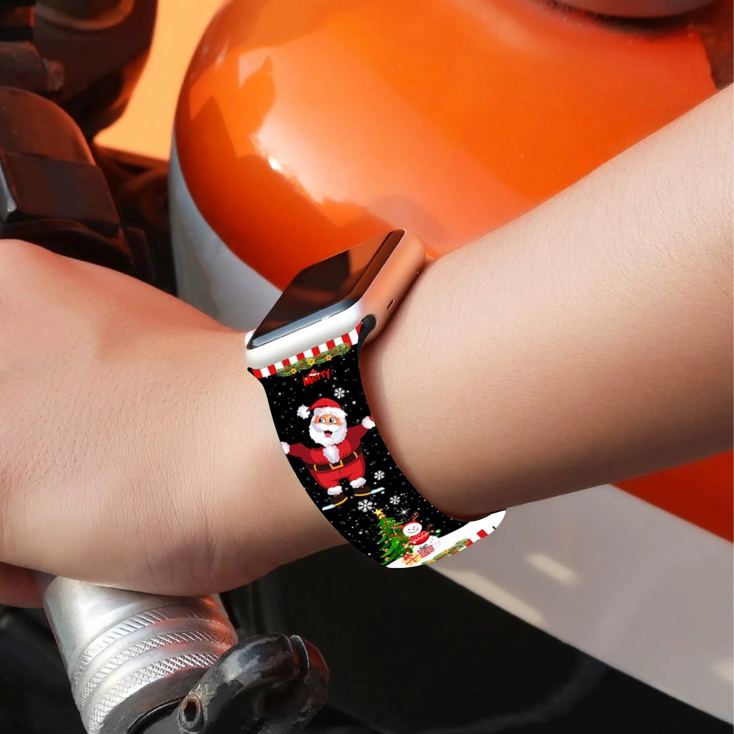 Christmas Series Print Silicone Strap for Apple Watch 10 9 8 Band Replaceable Bracelet for iWatch 46mm 44mm 42mm 41mm Watchbband