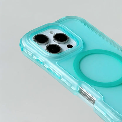 Frosted 3-in-1 MagSafe Phone Case for iPhone 16 17pro max 15 Pro 14 13 12 11 Magnetic Wireless Charging Hard PC Shockproof Cover