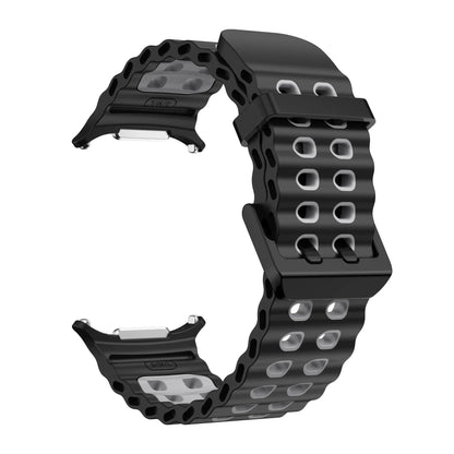 NEW Marine Silicone Strap For Samsung watch ultra 47mm Bracelet No Gaps Sport two-tone Band for Galaxy 7 ultra watchband straps