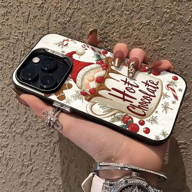 Christmas Santa Claus Red Fruit Phone Case for iPhone 11 12 13 14 15 16 17 17Air Pro Max XS X XR 8 7 Plus Shockproof Hard Cover