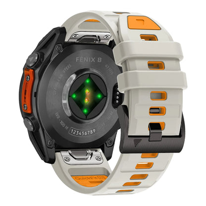 QuickFit 22mm 26mm Fenix8 Watch Band For Garmin Fenix E 8 47mm 51mm 7 7X 6 6X/Epix Pro/Enduro 3 Two-Tone Silicone Strap Bracelet