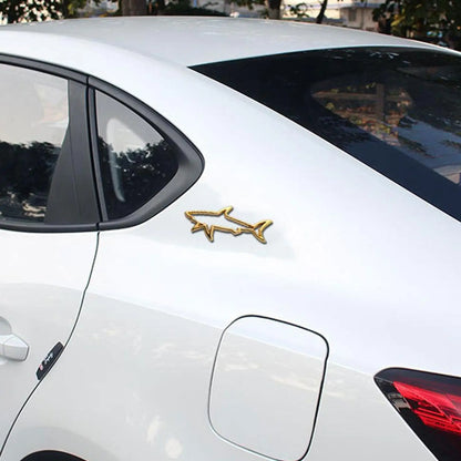 3D Metal Car Styling Sticker Hollow Shark Emblem Badge Decals Automobiles Motorcycle Car Label Scratch Sticker Universal