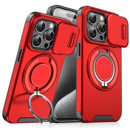 360°Rotating Hidden Metal Ring Car Holder Soft TPU+Hard PC Bumper Phone Case For IPhone 15 Pro Max 13 12 11 14 16 Pro Max Plus