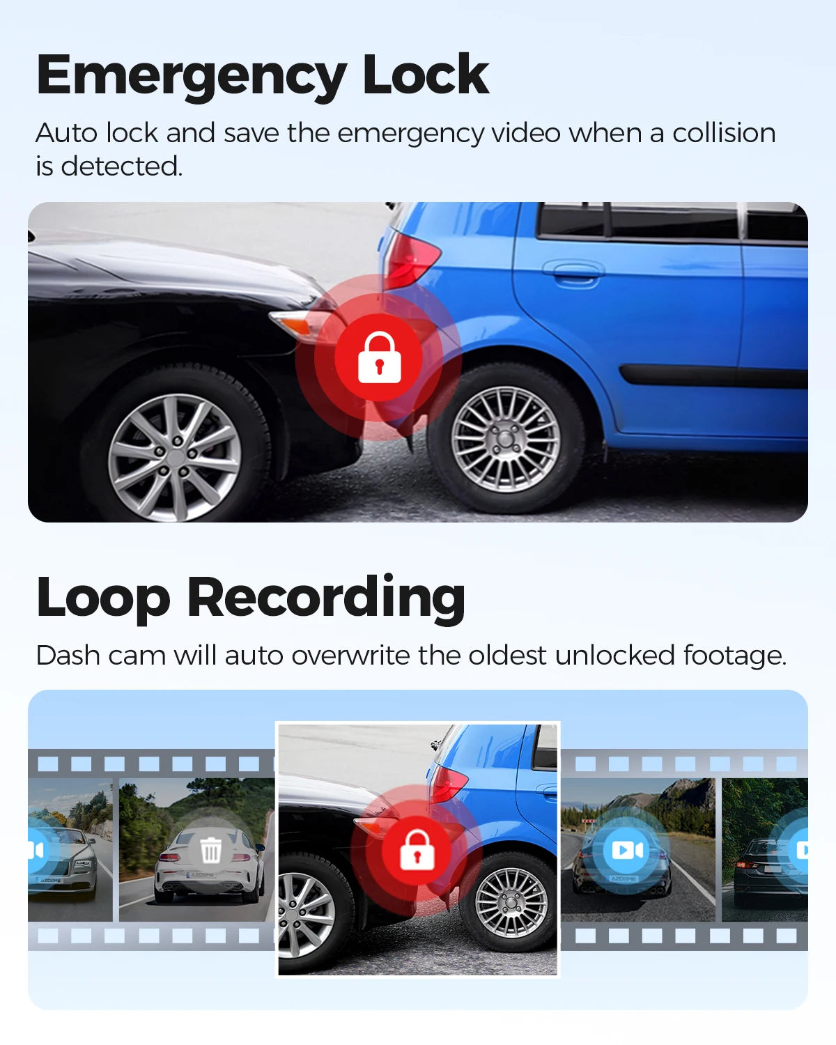 AZDOME Dash Cam M300S 4K+1080P Dual Dash Car Camera Built-in WiFi GPS ADAS Car DVR 24H Parking Mode Night Vision Black Box