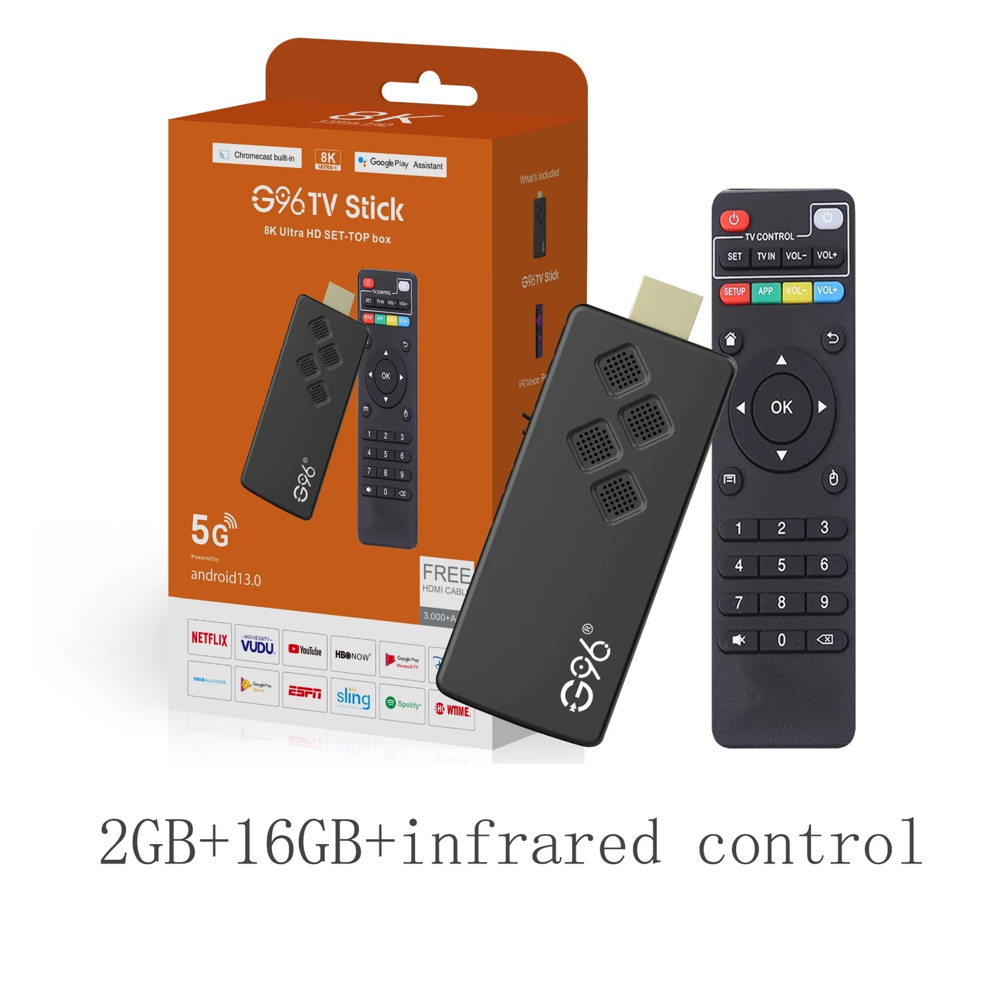 G96 Tv stick Q2 Android13 Smart TV Stick Netflix IATV 4K HDR10+ Dual 2.4G5GWifi Youtube Streaming Media player