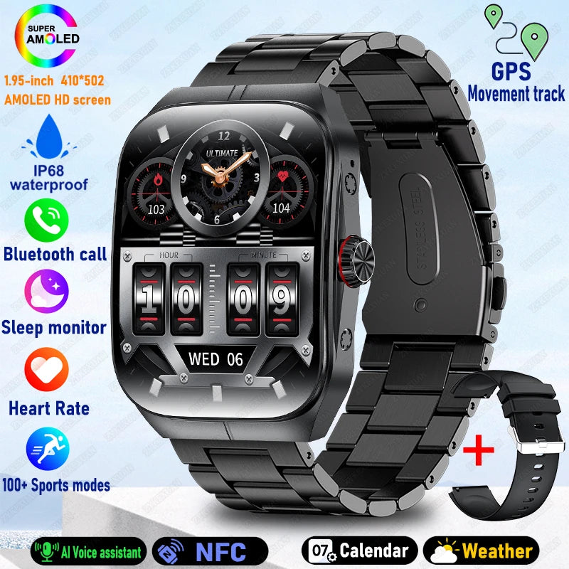 2025 New HD  AMOLED screen For OPPO Watch 4 Pro Sports Smart Watches Men GPS Track Waterproof Bluetooth Call NFC Smart Watch