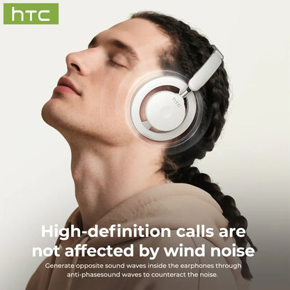 HTC HP06 Open-Ear Wireless Headphones Bluetooth V6.0 Airy Foldable AI Translate Headset for PC Laptop Phone TV Ultralight Hollow