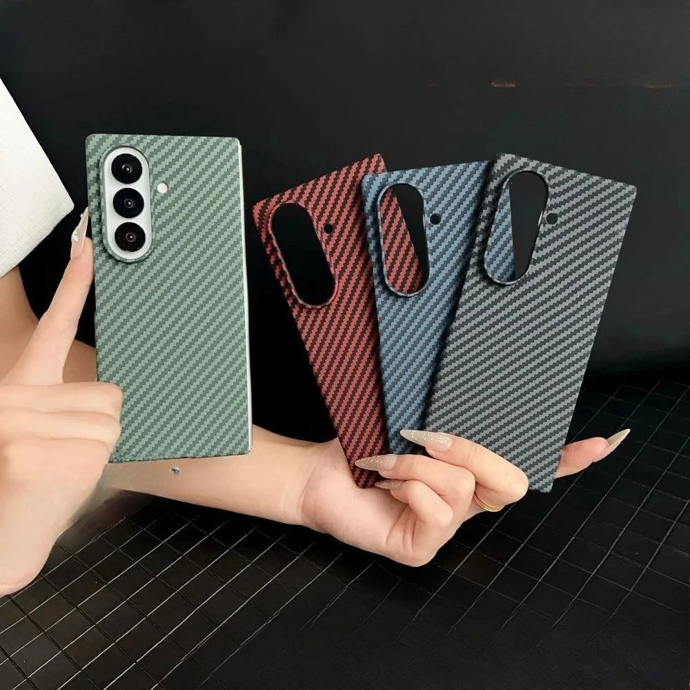 High-end Ultra Thin Carbon Fiber Phone Case for Samsung Galaxy Z Fold 7 6 5 4 3 Magsafe Wireless Charging Screen Protector Cover