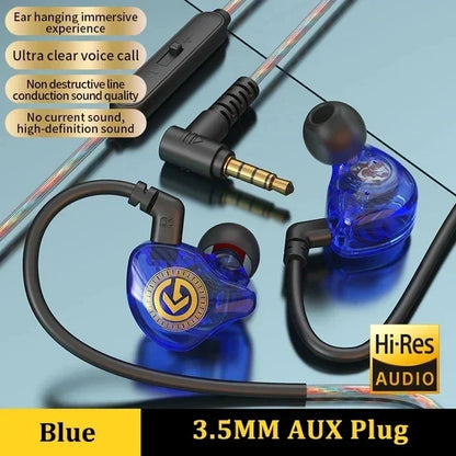 VIKEFON Wired Earphone 3.5mm Type C Digital Chip In Ear Headphone Wire-controlled Headset With Mic For iPhone 15 Android Samsung