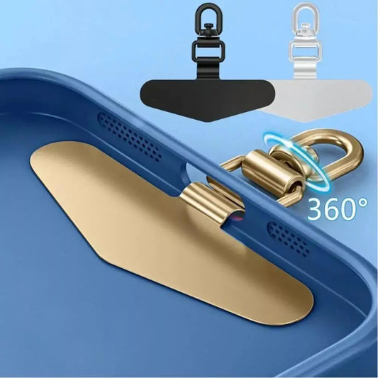 Upgrated 360 Rotatable Stainless Steel Phone Tether Tab Metal Patch Gasket Cellphone Lanyard Safety Connecter Piece New