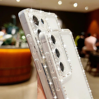 Diamond Clear TPU Phone Case For Samsung Galaxy A56 A17 A55 A54 A36 A35 A15 A16 A25 5G S25 Edge S24 S22 Ultra S23 FE Soft Cover