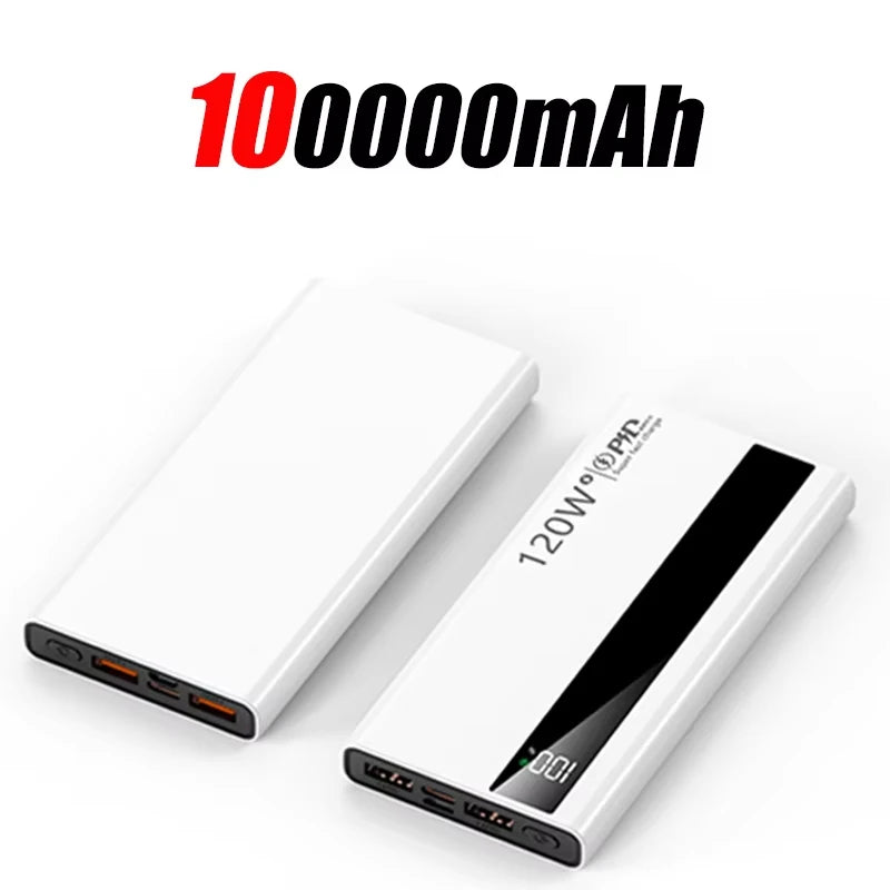 120W 500000mAh Power Bank High Capacity Super Fast Charging Power Bank Portable Battery Charger For Huawei iPhone Samsung Xiaomi
