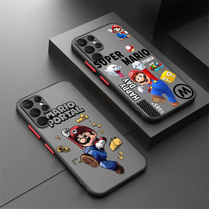Supers M-Marios Cool Art Frosted Translucent For Samsung Galaxy S24 S23 S22 S21 S20 FE S10 S9 S8 Plus Ultra Pro 5G Funda