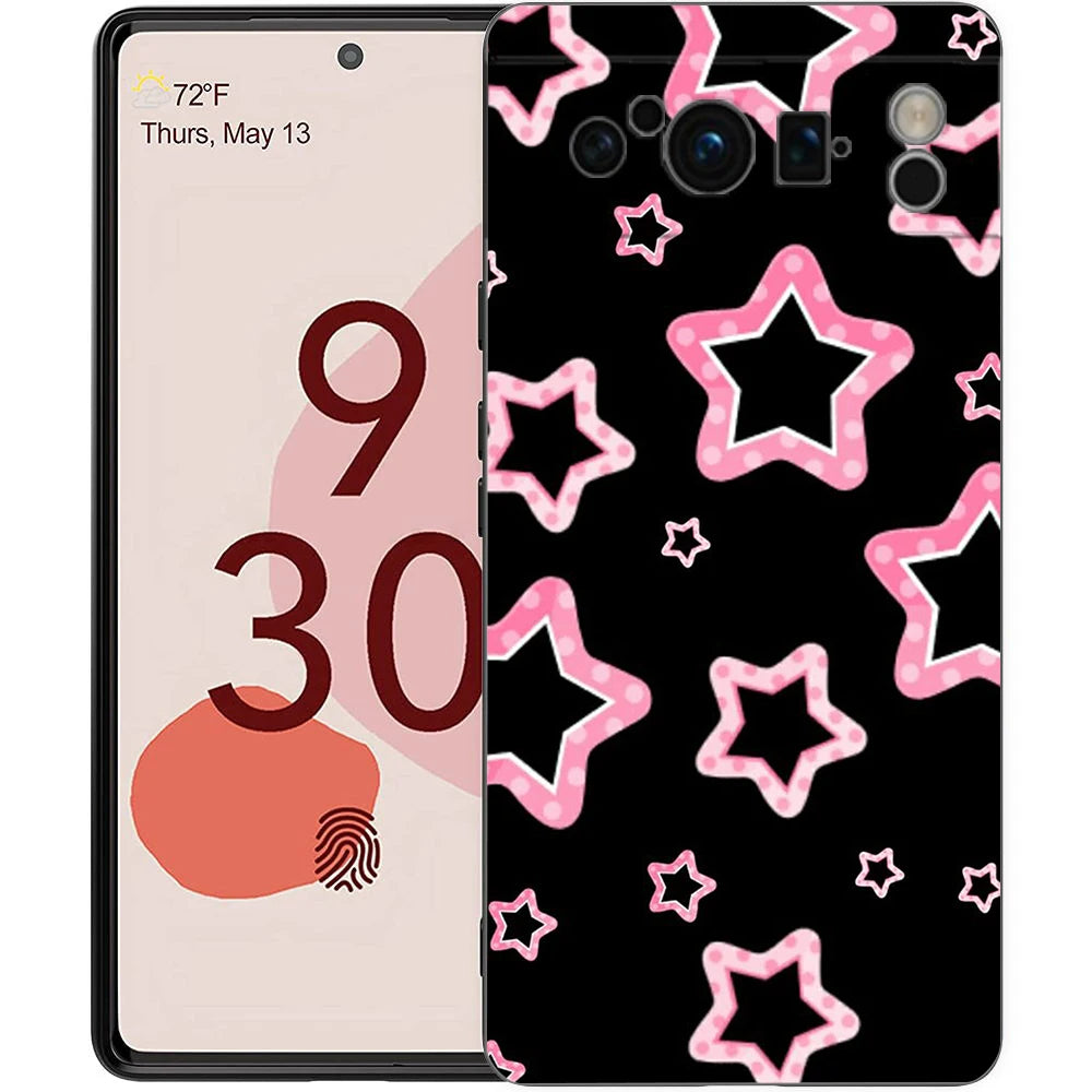 Star Art Phone Case For Google pixel 9 8 7 6 Pro 8A 6A 7A 5G Silicone Shockproof Black Cover Fundas