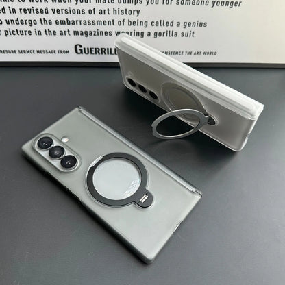 For Samsung Galaxy Z Fold 7 Fold 6 5 4 Magsafe Stand Holder Case 360 Rotate Bracket Business Hinge Protection Slim Matte Cover